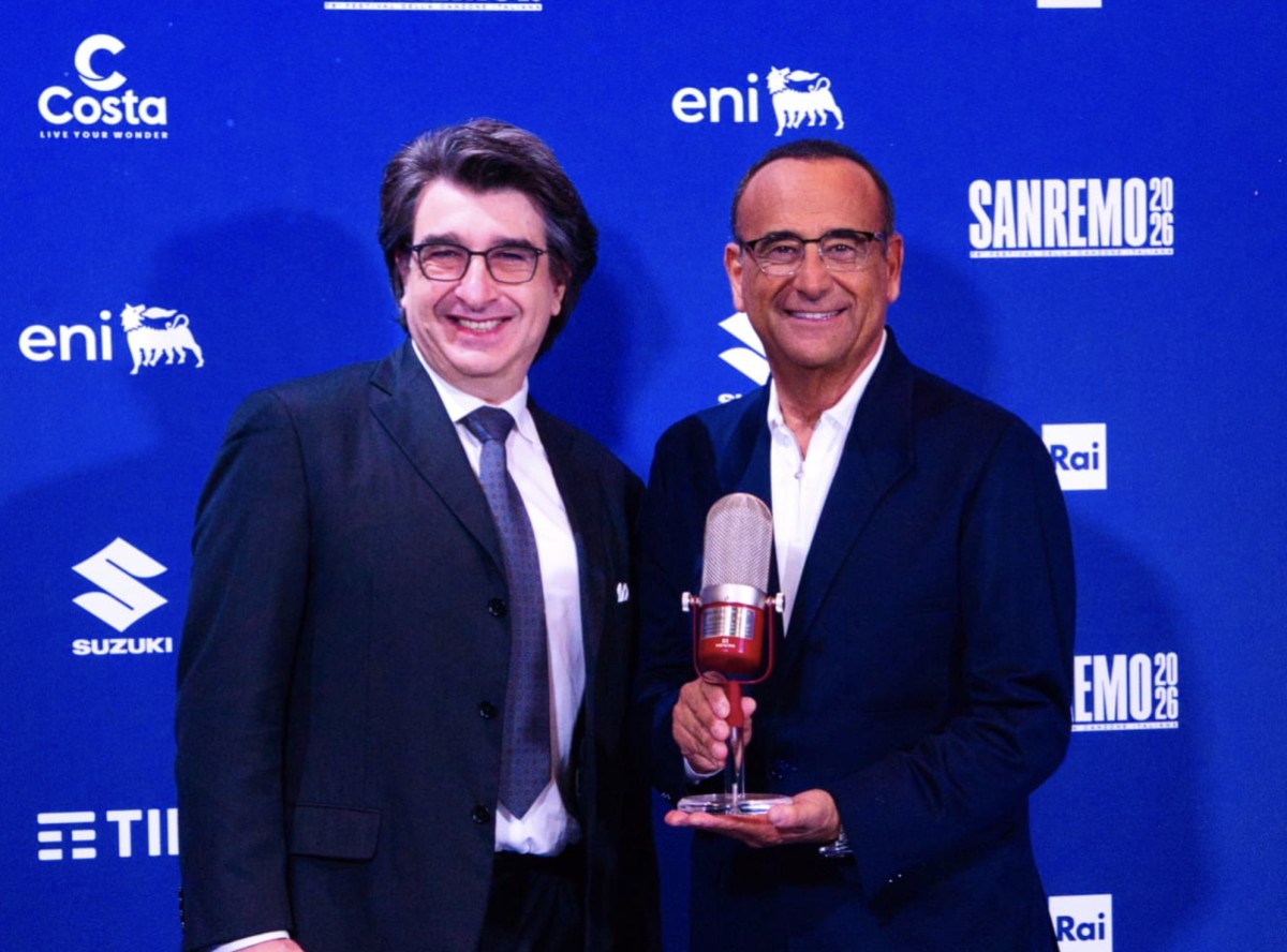 Sanremo 2026 - Premio Speciale Assomusica a Carlo Conti. Premiati anche Fulminacci e TonyPitony